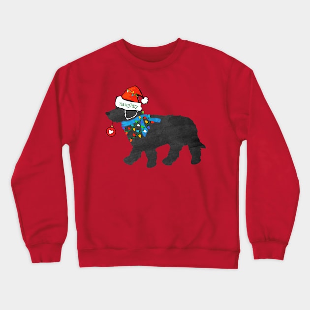 Christmas Labradoodle Naughty Dog Crewneck Sweatshirt by EMR_Designs